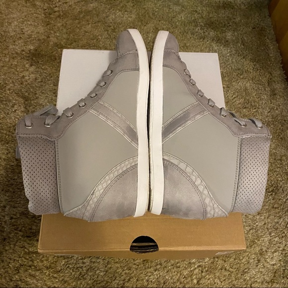 Call It Spring Grey High Top Lace Up Sneakers Shoes - Picture 8 of 10